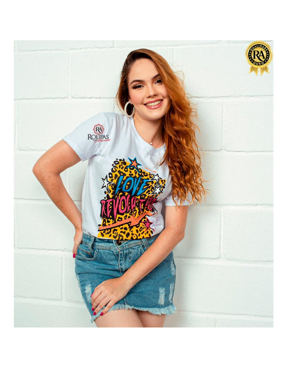 Tshirt Blogueira Estampada 100% Algodão 